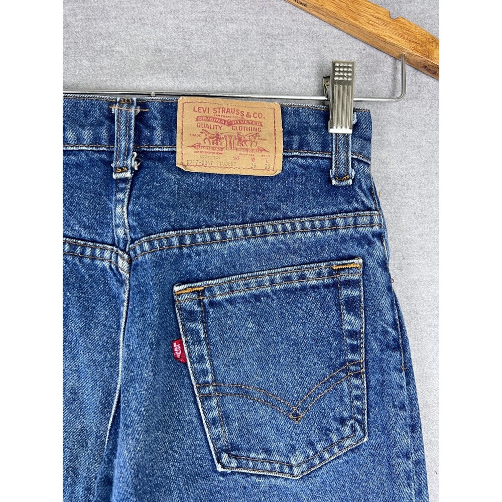 Vintage Levis 717 Student‎ Jeans Made in USA Blue Straight Leg 24x28 717-0217
